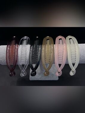 BUY 1 GET 1 FREE Pink & Neutral Twist Hair Claw Clip Set of (6) Six Banana Style